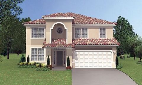 The Brentwood is two-story home with six bedrooms, four bathrooms, and a two car garage. The home has an airy living/dining room combination. The dining area into the family room, leads to the kitchen with a nook that looks onto the covered lanai. Po...
