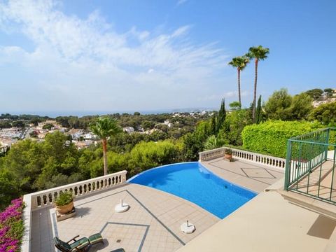 Exclusively direct from the owners! Stylish villa with panoramic sea views set in Anchorage Hill, a prestigious location in Bendinat, Mallorca. 1,200M2 plot, generous accommodation of 600M2, an elevator, infinity pool and presented beautifully throug...