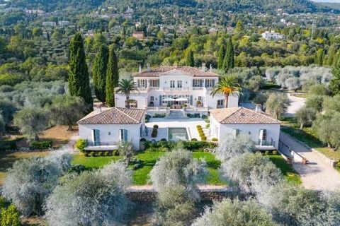 Situated in Grasse, in the heart of the French Riviera's backcountry, this distinct property is set amidst 5 hectares of a verdant Mediterranean garden with 800 olive trees, providing a tranquil and scenic environment. The main villa features a spaci...