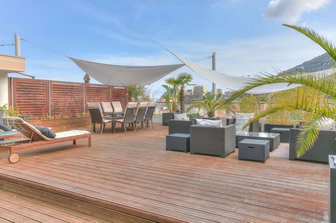 Fantastic 3-bedroom flat with vast south-facing wooden decked terrace, located on the top-floor of a modern condominium with 2 swimming pools.Light and airy it offers a beautifully finished living room leading out to a terrace here you will also find...