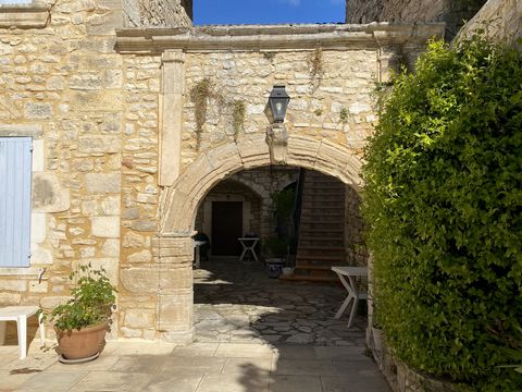 In the beautiful setting of the Ceze valley, this imposing property is built on the ancient ramparts of the medieval village of Montclus, listed amongst 