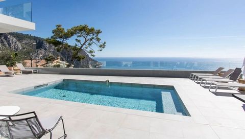 Summary Exceptional contemporary villa with breathtaking sea views from its idyllic elevated location on the heights of Eze. Luxuriously renovated it offers approximately 230 sqm of accommodation over two levels that are serviced by a lift. It is lai...