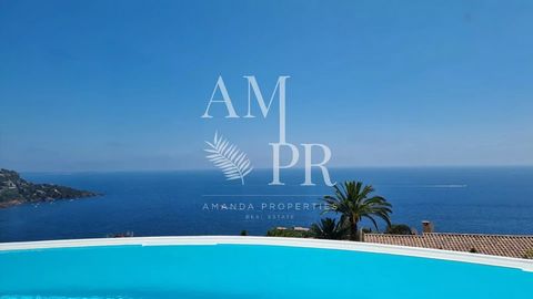 In a secure estate. Incredibly elegant 4-room villa with understated architecture. Ground floor: large living room overlooking the Mediterranean. Surrounding swimming pool. Open-plan kitchen. 2 en-suite bedrooms. Terraces. Garden level, an outbuildin...
