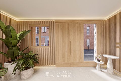 Near the Docks and the Town Hall of Saint-Ouen, on the first floor of a building clad in revitalized bricks, an apartment of 61.50m2 is embellished with a balcony of 5m2. This eco-responsible project is carried out with innovative materials and plann...