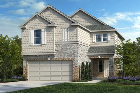 KB HOME NEW CONSTRUCTION - Welcome home to 22838 Wolfshire Way located in Bauer Meadows and zoned to Waller ISD! This floor plan features 3 bedrooms, 2 full baths, 1 half bath and an attached 2-car garage. Additional features include breakfast bar to...