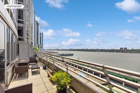 HUGE TERRACE!!!! Enjoy absolutely STUNNING direct River views and beautiful sunsets from every room of this apartment as well as from the private terrace which expands the entire length of this home. 16F is a Junior 4 home that is currently set up as...