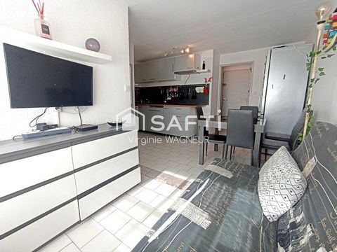 Studio cabine en excellent état. Piscine et ascenseur.