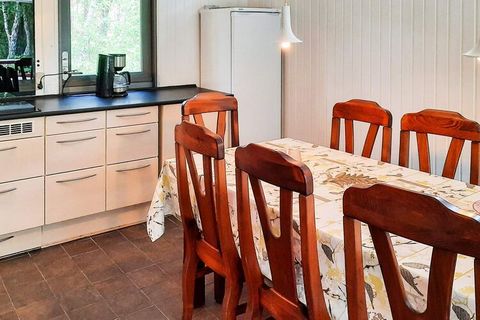 Holiday home located in a quiet holiday home area in the woods and within walking distance to the sea at Als Odde. Kitchen with dining area and exit to the terrace. Living room with wood burning stove and access to covered terrace. There is a double ...