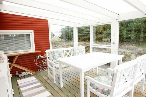 A holiday cottage in a nature area, suitable for a small family. The house is located on a cul-de-sac with the most wonderful view of sand dunes. During late summer / autumn, you can experience the dunes all covered in colourful heathers. Pass the du...