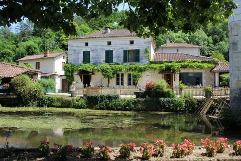 We have great pleasure in presenting this 16th century watermill and surrounding buildings exceptionally presented throughout and set in 3 hectares of spectacular woodland bordered by the River Dronne. The property sits on the doorstep of a very popu...