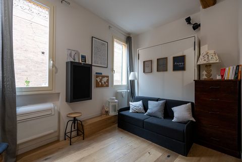 New, well-arranged studio apartment with every comfort. A bathroom, a kitchen and a sleeping area with a double bed with the possibility of quickly turning it into a sofa. Located in the old town of Bologna, the best house for living the city at the ...