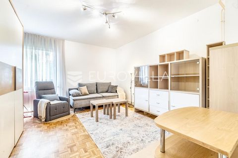 Stenjevec, a functional studio apartment on the second floor of a well-maintained building with an elevator. It consists of an entrance hall, kitchen, dining room with access to the loggia, bathroom, and bedroom. South orientation. In the immediate v...