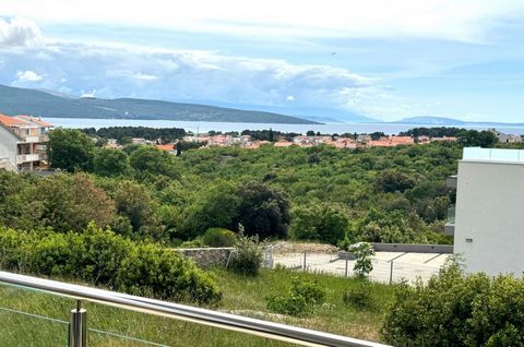 The island of Krk, town Krk, furnished apartment surface area 63,84 m2 for sale, on the ground floor of an apartment building, with pool and landscaped garden of 74 m2. The apartment consists of living room, kitchen, dining area, two bedrooms, bathro...