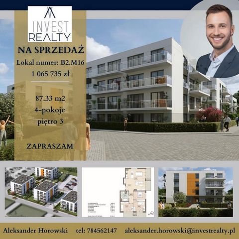 I am pleased to present for sale a very comfortable 4-room apartment with two balconies located on the 3rd floor of a newly built intimate investment in the northern part of Poznań, near the Żurawiniec reserve and the picturesque areas of the Warta R...