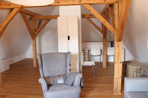 The heart of our detached house is the large, cozy eat-in kitchen. There is also a bedroom with a double bed, a daylight bathroom with shower and toilet and a spacious attic as a living room with TV and sofa bed. Free WiFi is available. Further infor...
