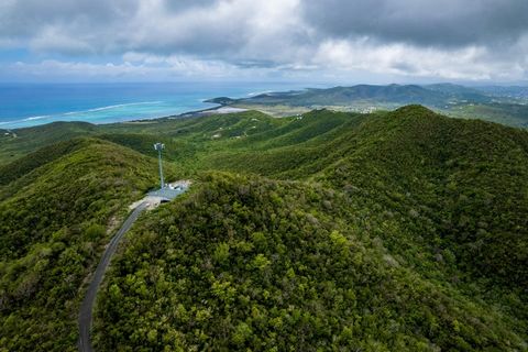 La propiedad de parcela grande más espectacular, de aproximadamente 42.40 acres, está disponible en el extremo este de St. Croix: vistas que se extienden en todas las direcciones con Buck Island y las Islas Vírgenes Británicas al noreste, por la colu...