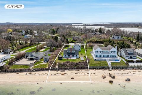 This great Greenport Beach House is the one you've been waiting for! Ten steps down to 100 feet of beach/ waterfront on the Long Island Sound. 4 bedrooms, 2 baths, 1 car attached and detached 2-car garage with a loft, screened in gazebo and a Bocce c...