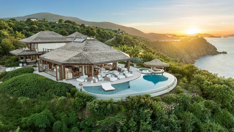 ---The Aerie---, one of just a handful of extraordinary estate homes on the private island of Moskito in the North Sound, British Virgin Islands, offers perfect serenity and peace to those who need it in a setting of understated luxury. For those wit...