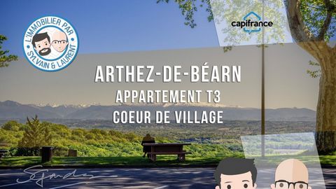 Arthez-de-Béarn C'est en plein coeur du village d'Arthez-de-Béarn que se situe ce chouette T3. De son rez-de-chaussé surélevé, il surplombe la place du village et offre une vue splendide sur les Pyrénées depuis les chambres. Malgré son environnement ...