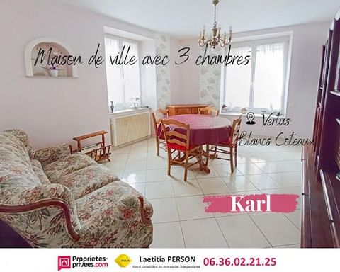 Venez découvrir ''KARL'', une maison de ville située au coeur de Vertus Blancs-Coteaux, comptant 3 chambres Prix de vente 155 000 euros - honoraires à la charge du vendeur KARL est composée de: une entrée avec placard, un séjour, une cuisine donnant ...