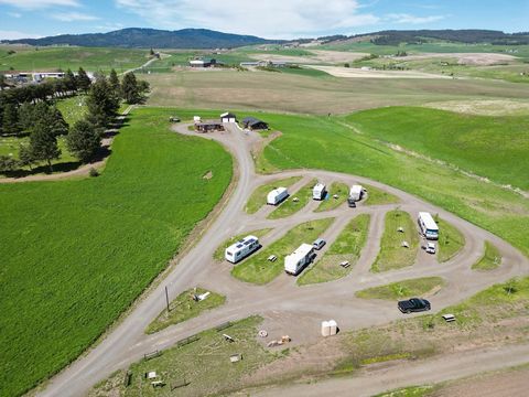 Welcome to your own private RV park just outside of the charming town of Cottonwood, Idaho! This wonderful 10-acre property boasts a nine-spot RV park, a 1387 square foot 2 bed, 2 bath manufactured home built in 2018, and a cozy guest house perfect f...