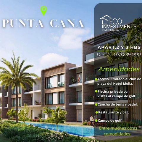 Exclusive apartment projects, located in one of the most prestigious locations in Punta Cana 2 & 3 Bedrooms Terrace Jacuzzi Private swimming pool 24-hour security. Lift Private parking   Project Amenities   Unlimited access to private beach club Hote...