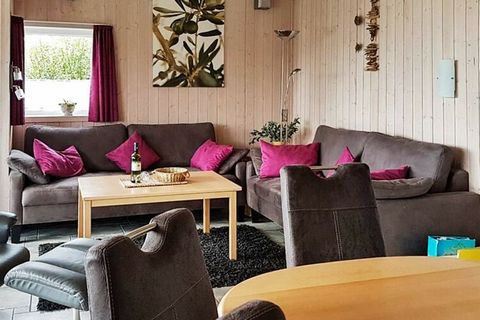 First row holiday house situated directly by the lake with a panoramic view. The house is situated in the Water and Landscape park in Otterndorf. The Danish architectural style, with large panoramic windows, gives the house a characteristic atmospher...