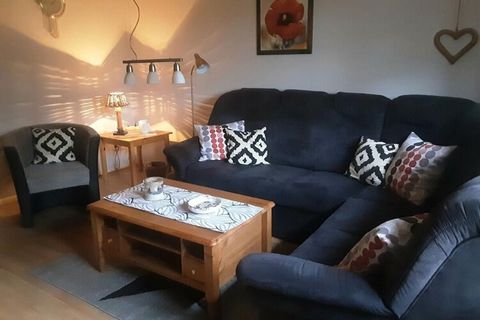 The house half of 65 square meters on the ground floor is designed for up to 5 people/ 4 adults + toddler/ and is in a quiet idyllic location. Equipment: Two bedrooms with double beds (adjustable slatted rusting), 1 cot/ living room with a new uphols...