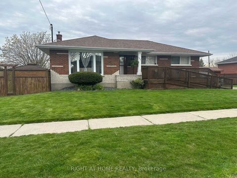 Impeccably kept all brick bungalow shows pride of ownership. All windows upgraded, bright updated eat-in kitchen with s/s appliances, large picture window in liv rm & artistic ceiling. Full part finished basement with workshop, laundry, storage & ext...