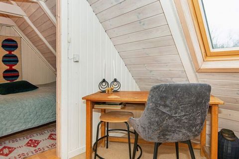 Holiday home with sauna and cozy atmosphere located in the beautiful nature area in Fjand. The house is nicely furnished and has a fjord view from one balcony on the 1st floor. There are four beds on the 1st floor and four on the ground floor, one of...