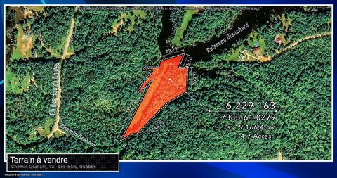WOW magnificent land of 4.7 Acres on the edge of the Rivière Du Lièvre!! A platform was made around thirty years ago to build your dream house. Formerly 3 lots and still possible to subdivide them. Chemin Graham is a public road which joins Chemin de...