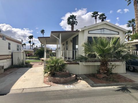 Welcome to your charming 1 bedroom, 1 bathroom park model in the gated active 55+ community of Indio Springs RV Resort. Situated along the water, you'll relish stunning mountain views from your doorstep. Enjoy a serene retreat amidst nature's beauty,...