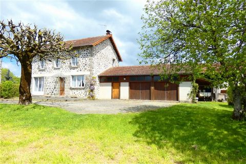 Aurillac, 10 km. On 1700 M2 of enclosed and wooded land, beautiful Auvergne STONE house comprising 1 living room with insert fireplace, 1 equipped kitchen, 3 bedrooms (4 possible), 1 shower room, 1 bathroom, 2 toilets, 1 laundry room, 1 cellar, 2 gar...
