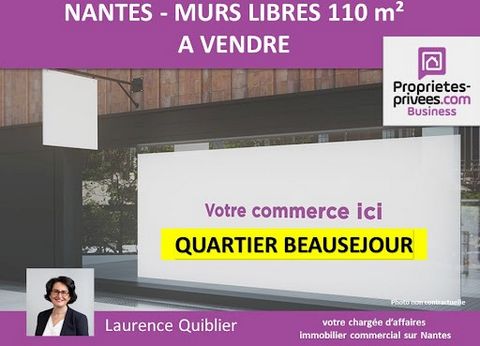 Laurence QUIBLIER vous propose à NANTES QUARTIER BEAUSEJOUR, à proximité immédiate du tram et des commerces, ces murs libres à vendre de 110 m², en excellent état. Ils comprennent une surface de premier jour de 50 m² avec grand linéaire vitrine d'ang...