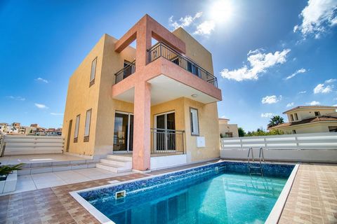 Great 3 bedroom brand new villa for sale in Chloraka walking distance from the sea. Property consist 3 double bedroom, covered parking and private swimming pool. The project is within walking distance to all amenities and services as well as the trad...