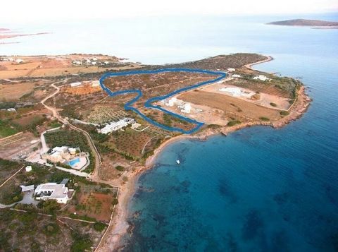 Bebouwbaar perceel aan zee te koop op een unieke locatie in Paros. Het heeft een 40 meter lange voorgevel naar de zee en een eigen zandstrand met uitzicht op Antiparos en Despotiko. Het heeft water-, telecommunicatie- en elektriciteitsvoorzieningen e...