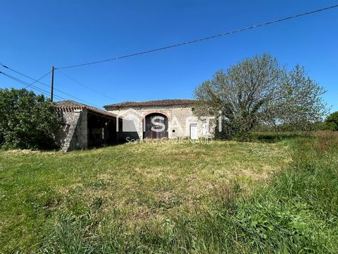 Charmante maison en pierre avec grange, sur la commune de Dieulivol (33)