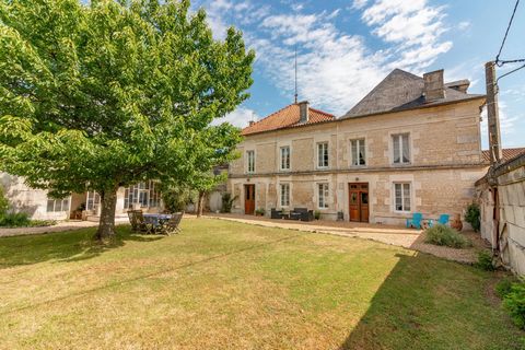 Set in the very heart of a pretty village, this impressive property is packed with original character and comes with a walled garden and a set of attractive outbuildings. The local market town, Rouillac, is just a short drive and offers most faciliti...