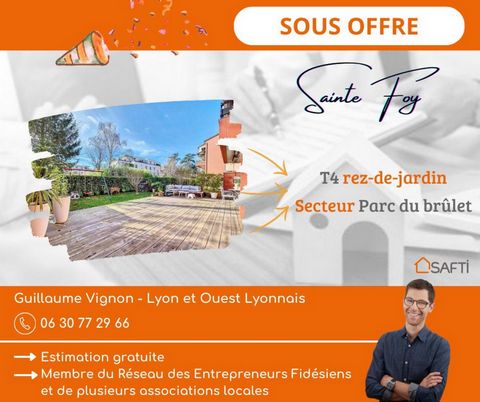 In Sainte-Foy-lès-Lyon near Lyon 5th, in a very appreciated residence with a beautiful park, come and discover this charming and renovated T4 with its private garden of 80sq. This family apartment consists of a living room opening directly onto the g...