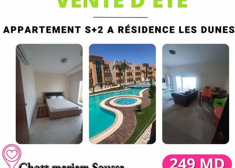 Beautiful S 2 Apartment Residence Les Dunes Agence_letaief_immobili re is selling a Pleasant S 2 apartment on the 2nd floor at
