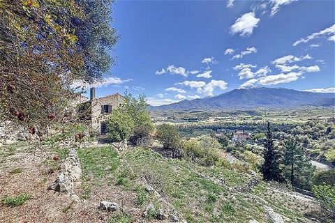 In the popular village of Eus, stone village house of 147m² of living space and an independent cottage of 55m² all built on a plot of 3712m² with stunning and dominant views of Mont Canigou and the entire Roussillon plain. The main house opens on the...