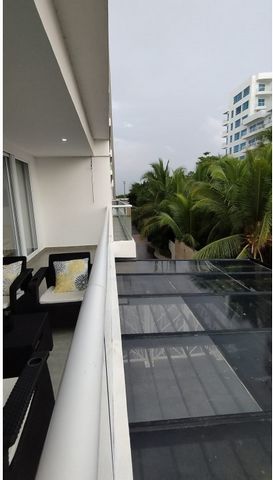Furnished apartment for sale in Morros cartagena, ground floor. It has 1 bedroom, 2 bathrooms, kitchen, large balcony (14.30 Mts2). Includes parking space and deposit. The apartment has direct access to beach level, swimming pool on the top floor, fo...