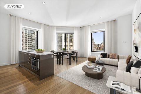 Breathtaking River Views - Oversized 6ft Windows - Over 1,400 SqFt -Top-Tier Features Throughout 75 Wall Street, Residence 22O is an exquisite split corner 2-Bedroom, 2-Bathroom unit showcasing breathtaking river views. Spanning 1,411 sqft, this resi...