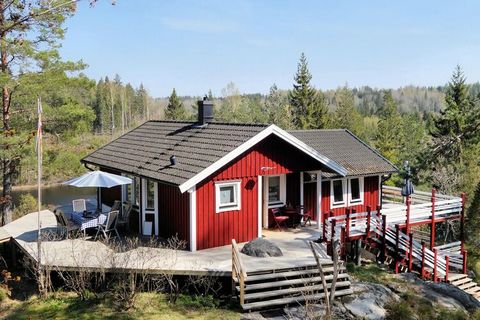 The holiday home in the forest directly on the lake with its own bridge is well equipped. It has 3 bedrooms in the main house (1 double bed, 2 single beds and a child care bed with a lying area of ​​200 x 90 cm (for babies, toddlers, and children and...