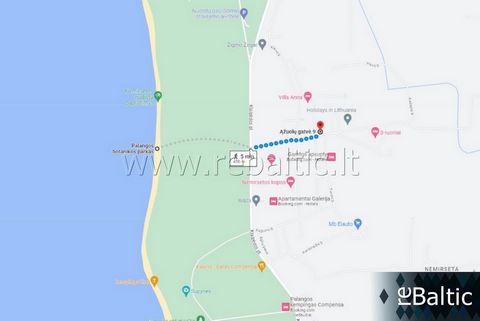 A plot for sale in Azuolu st. in Palanga. Distance to the sea 5 minutes. on foot - Main purpose of use: Other - Type of land use: Territories of one- and two-apartment residential buildings - Land plot area: 0.1500 ha - We can provide: Decision drawi...