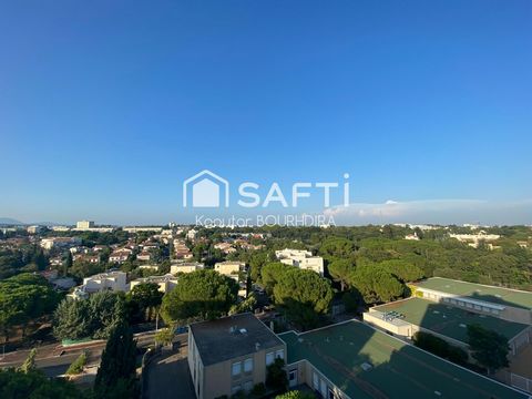 Beau T2 avec grande terrasse, vendu avec place de parking et cave – Résidence Terrasse de Peyrou
