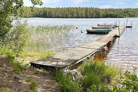 Welcome to a cozy cottage in a smaller cottage area only 300 meters from lake Stråken. To the cottage and to the other houses around, there is a shared private swimming area with a bathing jetty, barbecue area and sandy beach with lawn that you share...