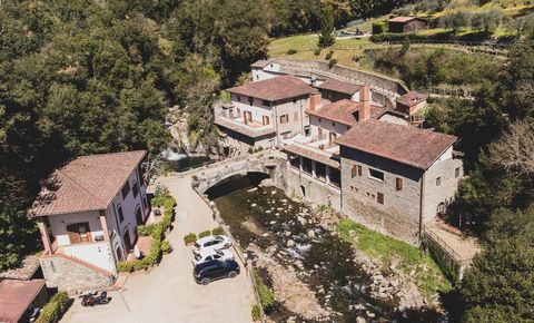 PIĘKNY KOMPLEKS W SERCU TOSKAŃSKIEJ WSI Położona w zielonej toskańskiej wsi, kilka kilometrów od Arezzo, ta wiejska wioska na sprzedaż mieści uroczy dom wiejski. Położona w dominującym miejscu nad doliną rzeki Ciuffenna, rezydencja oferuje spektakula...