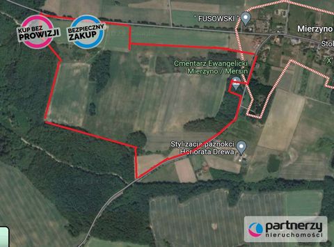 A LARGE PLOT OF LAND FOR A PROFITABLE INVESTMENT The subject of the sale is a plot of land with an area of 474,964 m2 (47.5 ha). the price given in the announcement is the NET price up to this price +VAT 23% The plot is located in Mierzyn in the muni...