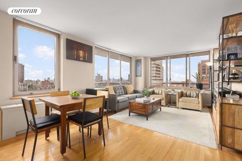 Welcome to the prestigious 200 East 89th Street - where comfort meets elegance in the heart of Upper East Side, NYC. This esteemed property, unit 27B, is a gorgeous 2 bedroom, 2 bathroom condo that basks in the breathtaking cityscape, skyline, and be...